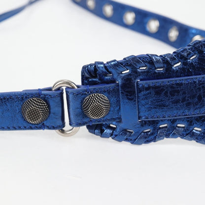 Balenciaga Le Cagole Giant Studs Shoulder Bag Leather, BLUE, LEATHER, Shoulder bag