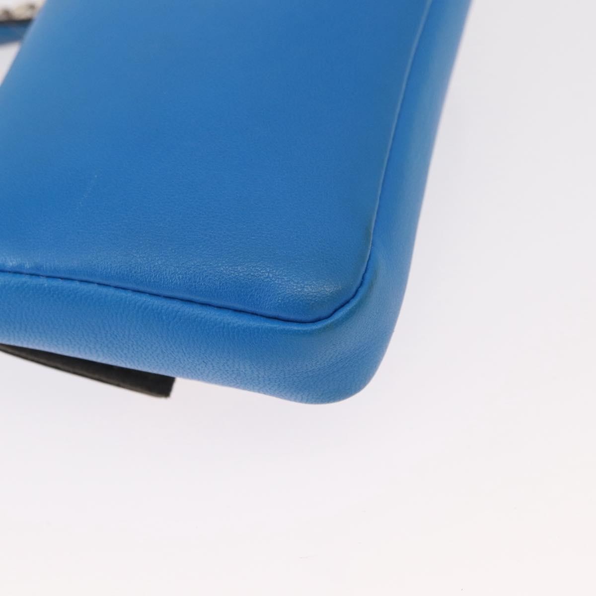 Fendi Monster Baguette Leather and Fur, BLUE, LEATHER, Handbag