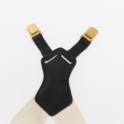Chanel Logo Suspenders Canvas, WHITE, CANVAS, Belts