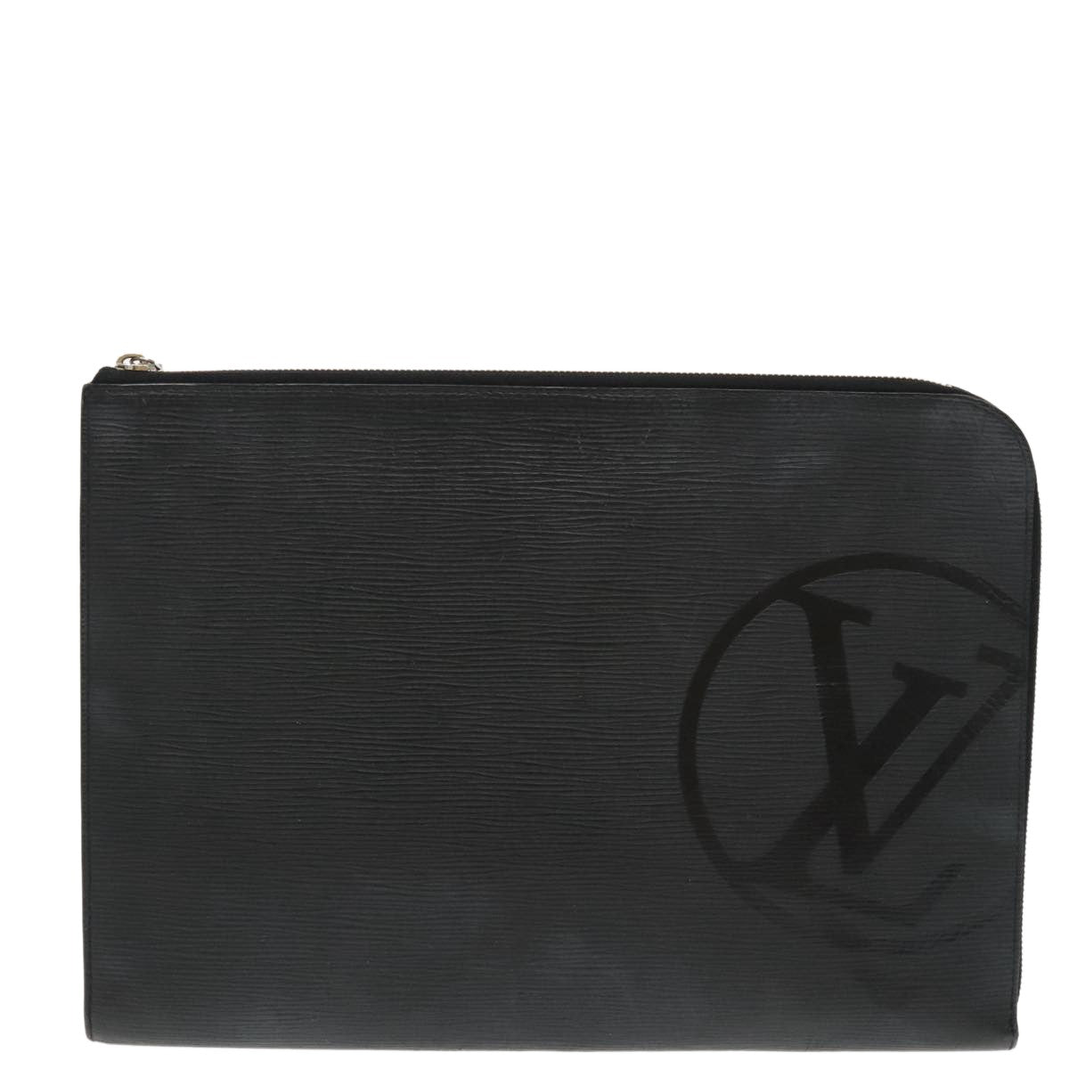 Louis Vuitton Pochette Jour Initials Epi Leather, BLACK, LEATHER, Clutche & pouche