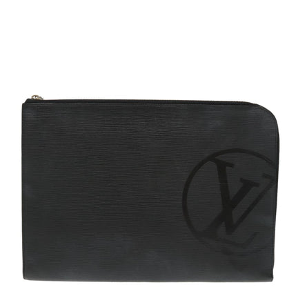 Louis Vuitton Pochette Jour Initials Epi Leather, BLACK, LEATHER, Clutche & pouche