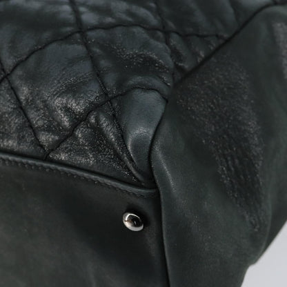 Chanel CC Charm Tote Quilted Iridescent Calfskin, GREEN, LEATHER, Tote bag