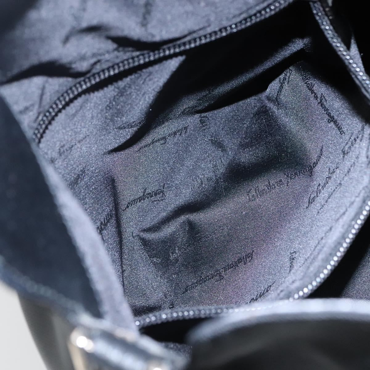 Salvatore Ferragamo Gancini handbag Canvas, BLACK, CANVAS, Handbag