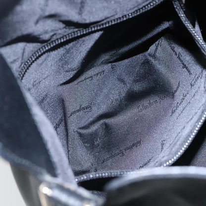 Salvatore Ferragamo Gancini handbag Canvas, BLACK, CANVAS, Handbag