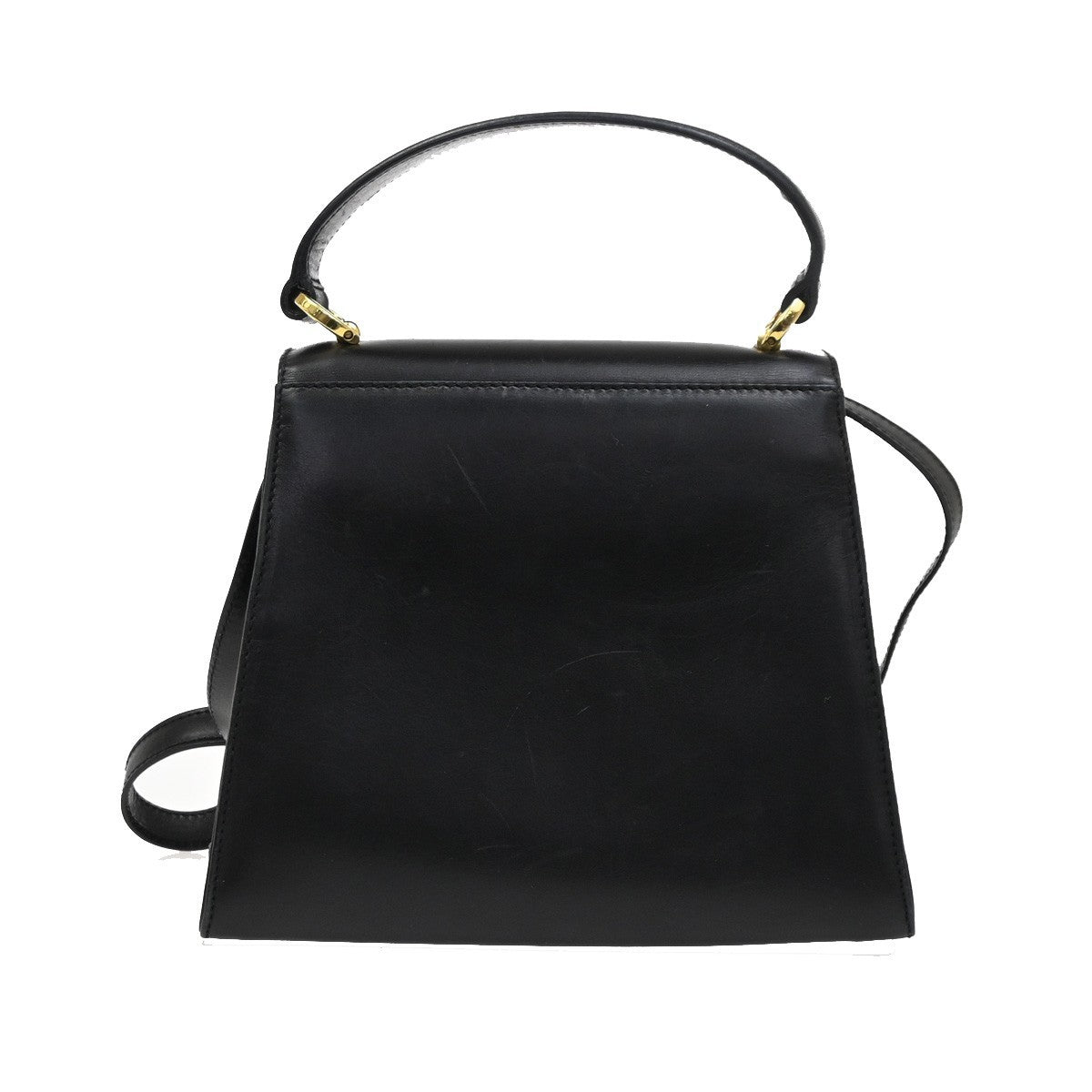 Salvatore Ferragamo Vintage Vara Bow Top Handle Bag Leather, BLACK, LEATHER, Shoulder bag