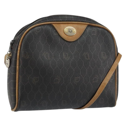Christian Dior Vintage Honeycomb Shoulder Bag Canvas, BLACK, PVC, Shoulder bag
