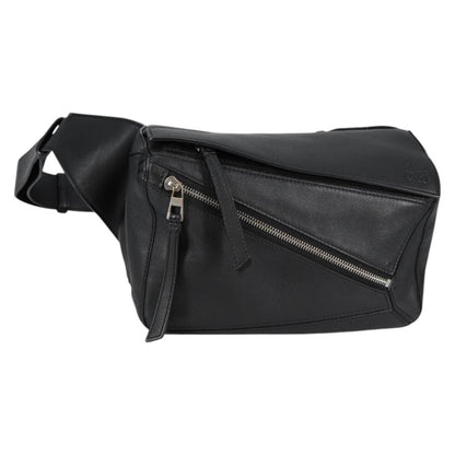 Loewe Puzzle Bumbag Leather, BLACK, LEATHER, Travel bag