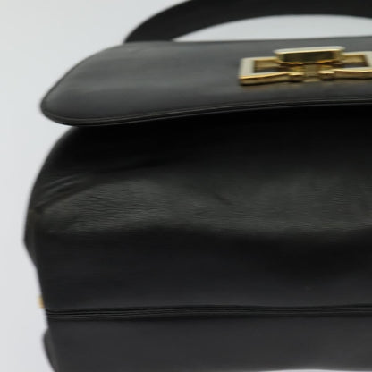 Salvatore Ferragamo Vintage Handbag Leather, BLACK, LEATHER, Handbag