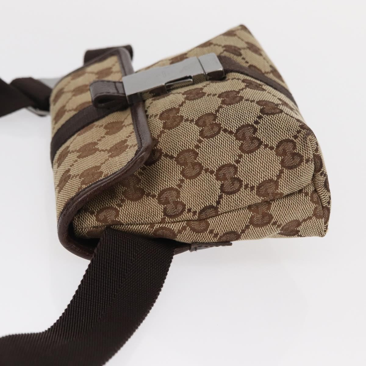 Gucci Buckle Belt Bag GG Canvas, BEIGE, CANVAS, Shoulder bag