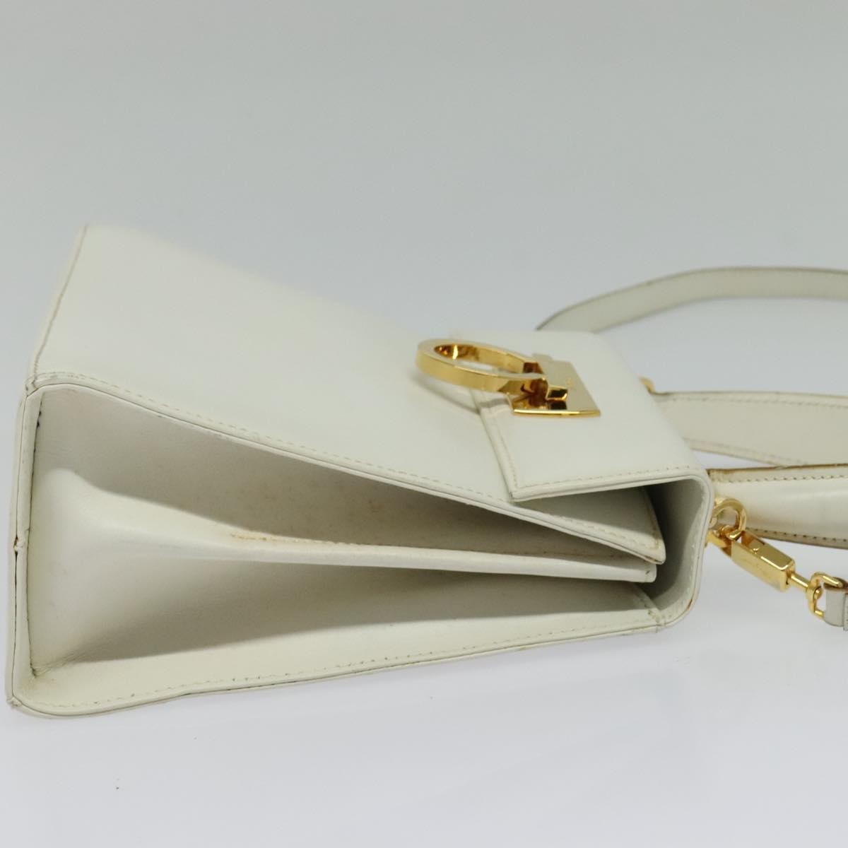 Salvatore Ferragamo Gancini Convertible Top Handle Bag Leather, WHITE, LEATHER, Handbag