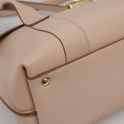 Salvatore Ferragamo Sookie Satchel Leather, BEIGE, LEATHER, Handbag