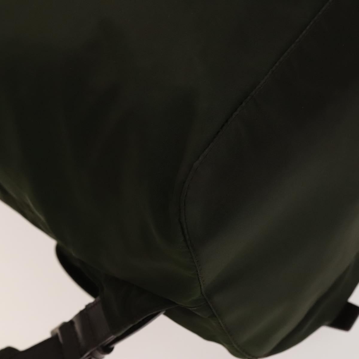 Prada Vela Double Front Pocket Backpack Tessuto with Saffiano Leather, KHAKI, NYLON, Backpack