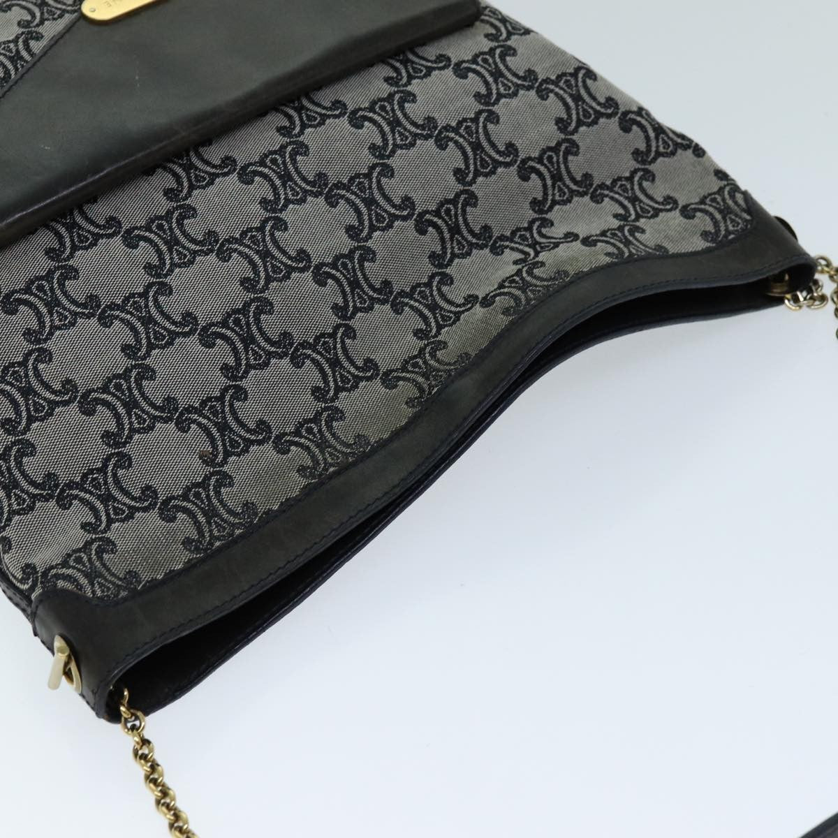 Celine Vintage Triomphe Shoulder Bag Canvas, GRAY, CANVAS, Shoulder bag