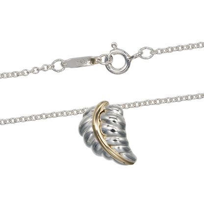 Tiffany & Co. Leaf Pendant Necklace Silver 925 and K18 Yellow Gold, SILVER, SILVER, Necklace