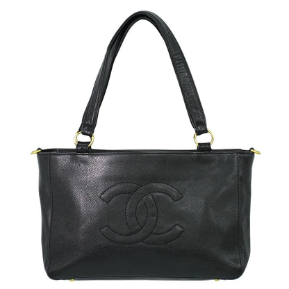 Chanel Vintage Timeless Convertible Tote Caviar, BLACK, LEATHER, Tote bag