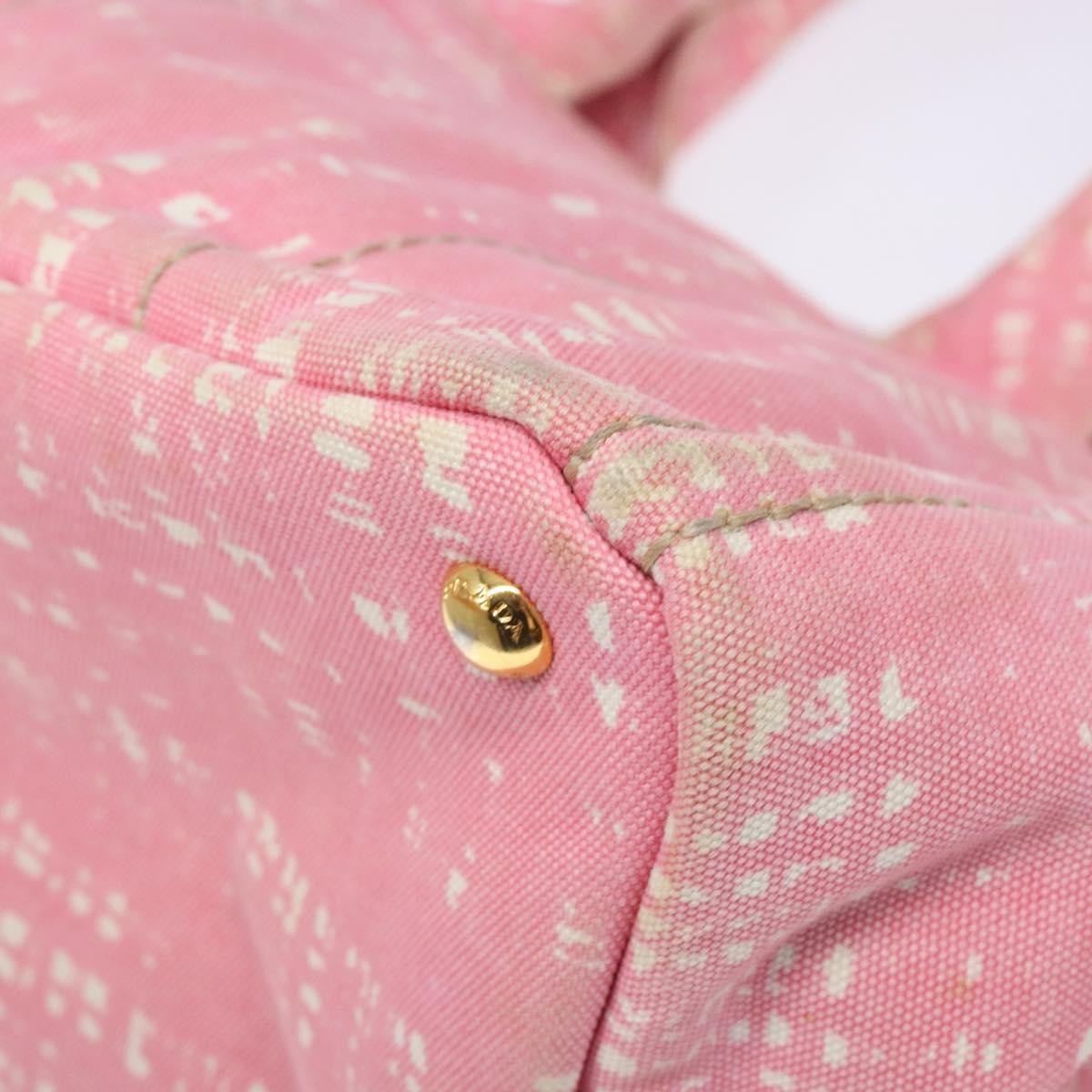 Prada Canapa Open Tote Canvas, PINK, CANVAS, Tote bag