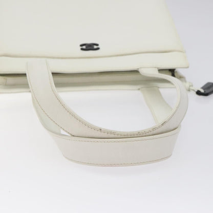 Chanel Vintage CC Lock Tote Caviar, WHITE, LEATHER, Shoulder bag
