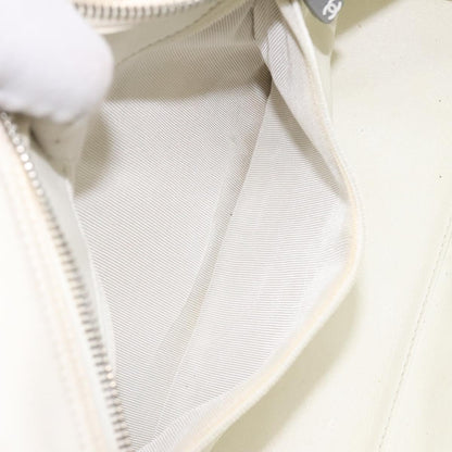 Chanel Vintage Logo Bowler Bag Quilted Canvas, WHITE, CANVAS, Handbag