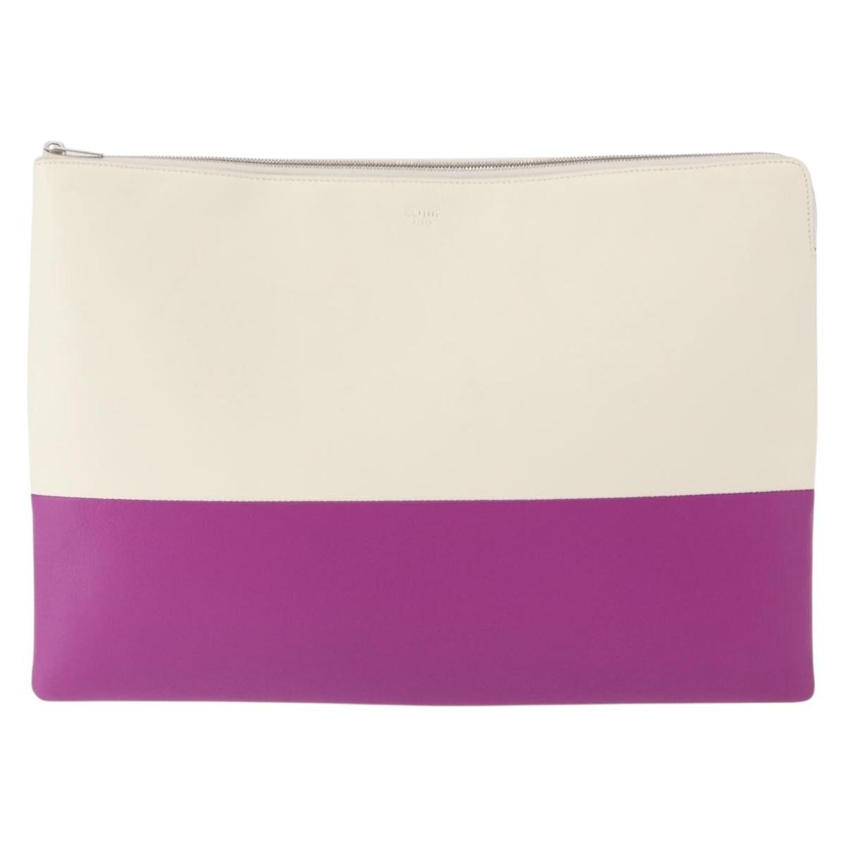 Celine Bicolor Solo Clutch Leather, MULTICOLOUR, LEATHER, Clutche & pouche
