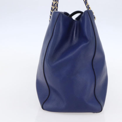 Salvatore Ferragamo Vara Bow Chain Tote Leather, BLUE, LEATHER, Tote bag