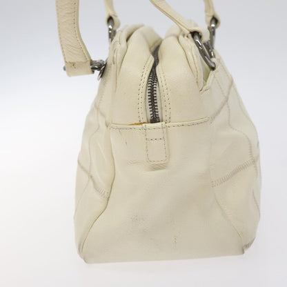 Chanel Square Stitch Shoulder Bag Quilted Caviar, WHITE, LEATHER, Shoulder bag
