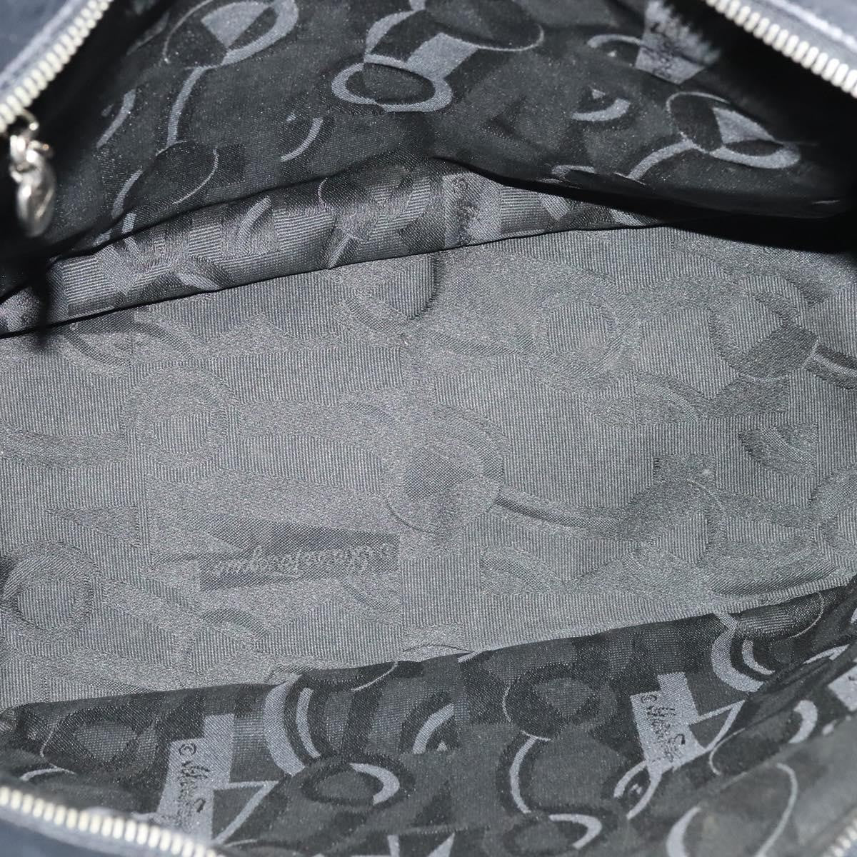 Salvatore Ferragamo Vala Shoulder Bag Canvas, BLACK, CANVAS, Shoulder bag