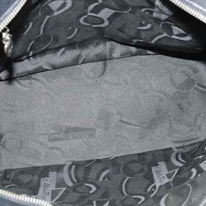 Salvatore Ferragamo Vala Shoulder Bag Canvas, BLACK, CANVAS, Shoulder bag