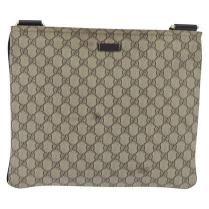 Gucci Zip Top Messenger Bag GG Coated Canvas, BEIGE, CANVAS, Shoulder bag
