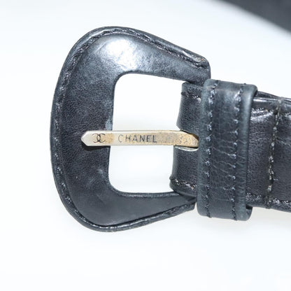 Chanel Vintage Buckle Chain Belt Leather and Metal, BLACK, LEATHER, Belts