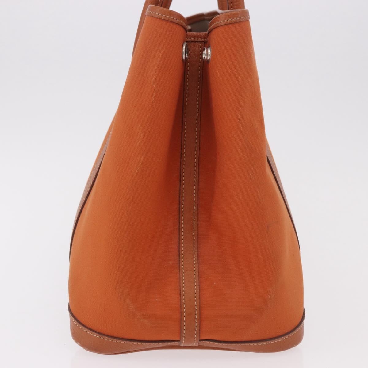 Hermes Garden Party Tote Toile and Leather, Orange, Canvas, Tote Bag