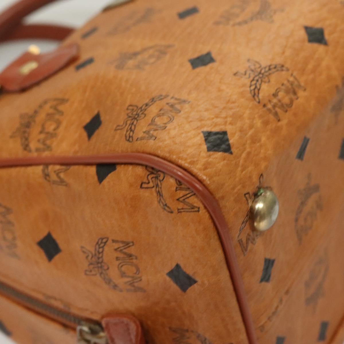 MCM Visetos Handbag Canvas and Leather, BROWN, CANVAS, Handbag