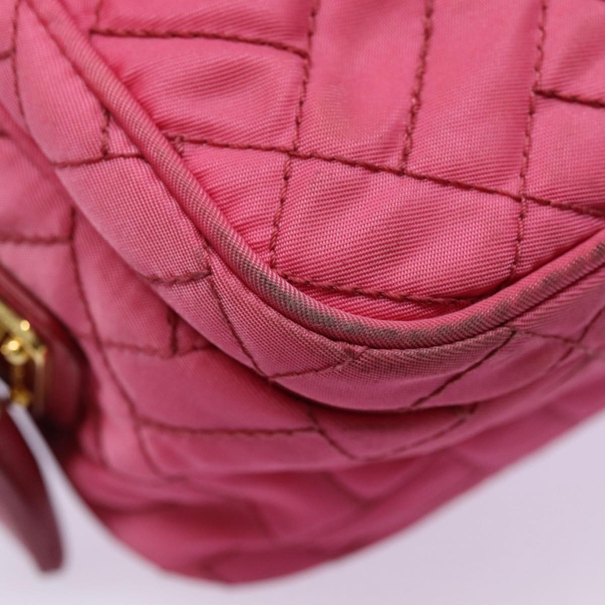 Prada Vintage Shoulder Bag Quilted Tessuto, PINK, NYLON, Shoulder bag