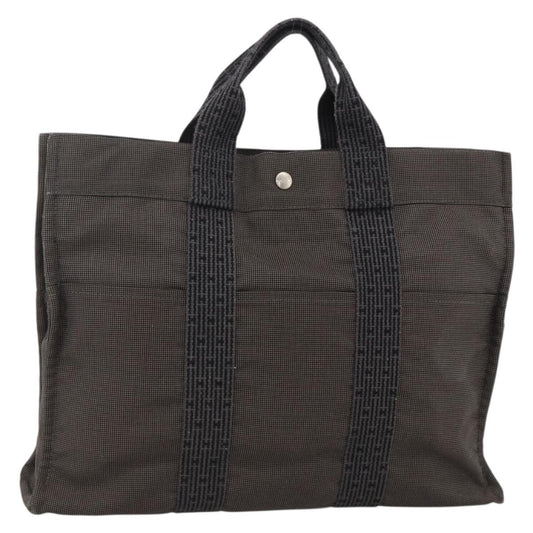 Hermes Fourre-tout Herline Canvas, Gray, Canvas, Tote Bag