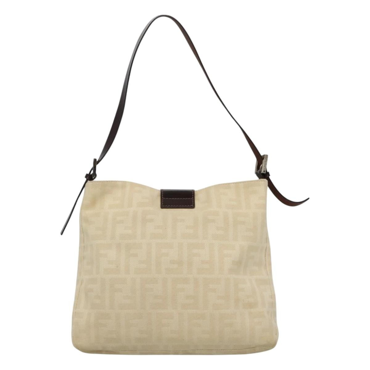 Fendi Vintage FF Belted Hobo Canvas, BEIGE, CANVAS, Shoulder bag