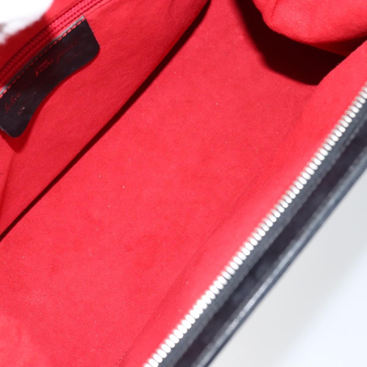 Salvatore Ferragamo Gancini Tote Leather, BLACK, LEATHER, Tote bag