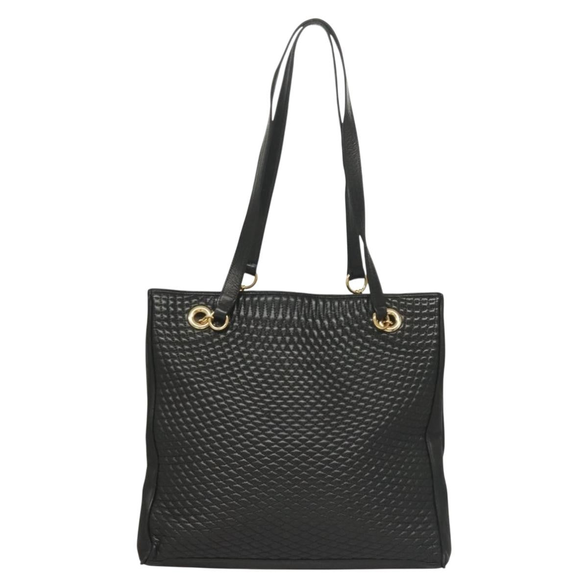 Bally Vintage Tote Bag Leather, Black, Leather, Tote Bag