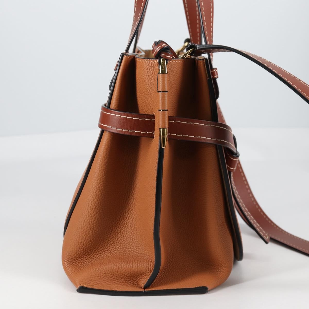 Loewe Gate Tote Leather, BROWN, LEATHER, Tote bag