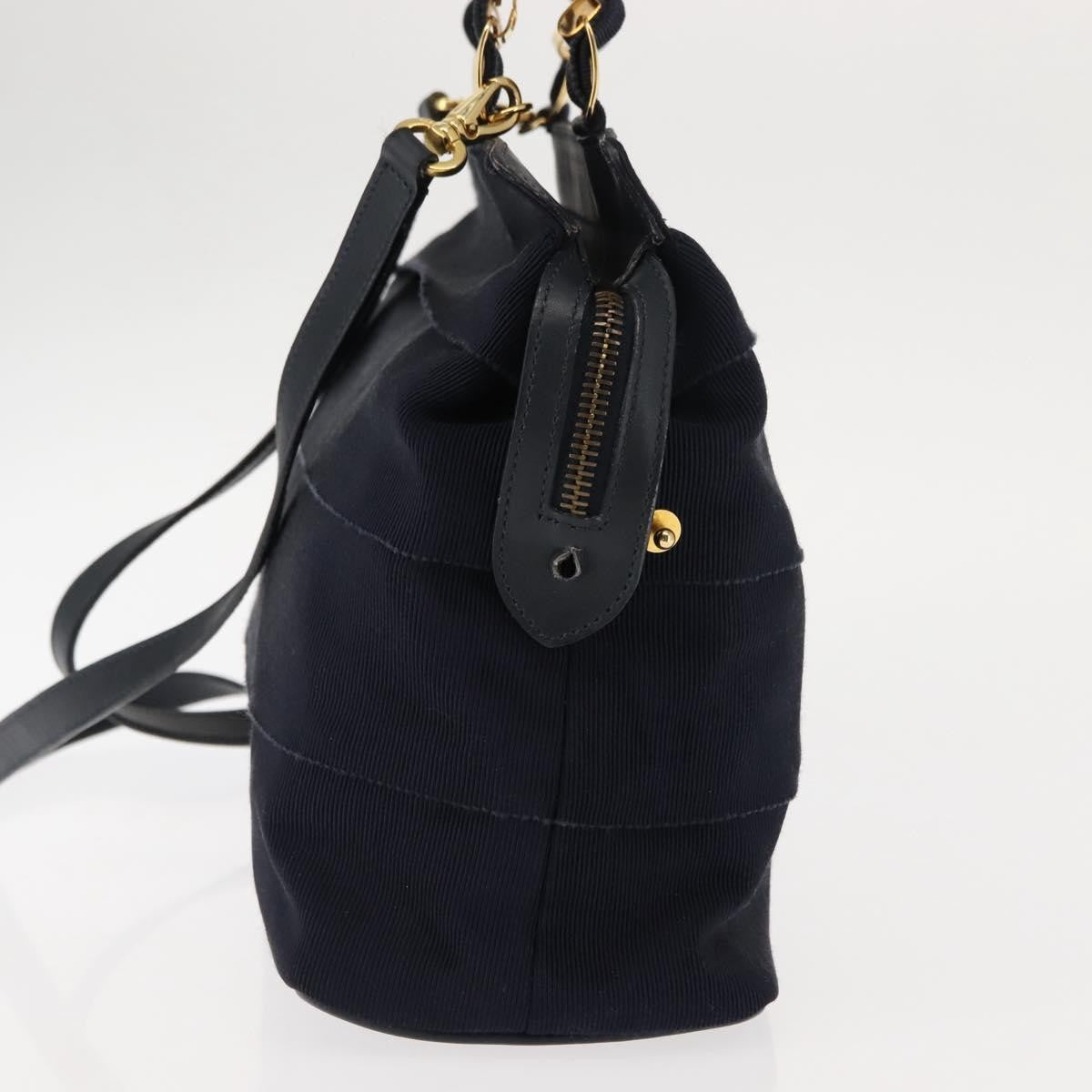 Salvatore Ferragamo Vala Handbag Canvas, NAVY, CANVAS, Handbag