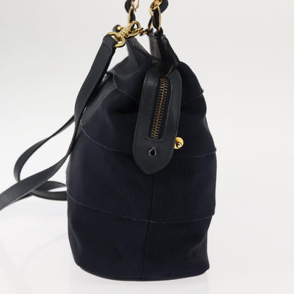 Salvatore Ferragamo Vala Handbag Canvas, NAVY, CANVAS, Handbag
