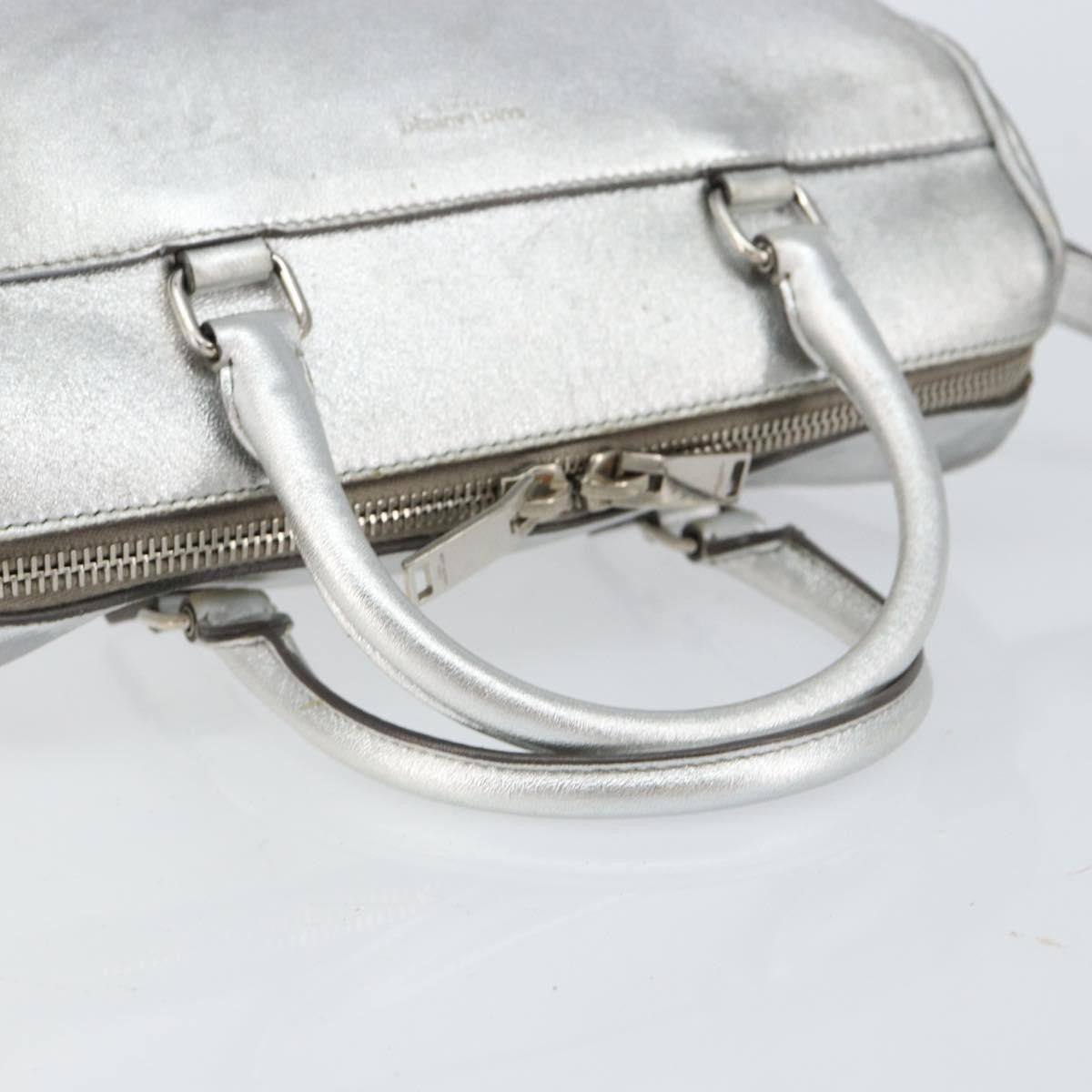 Saint Laurent Classic Duffle Bag Leather, SILVER, LEATHER, Handbag