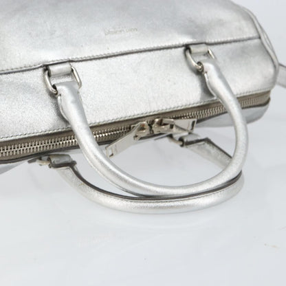 Saint Laurent Classic Duffle Bag Leather, SILVER, LEATHER, Handbag