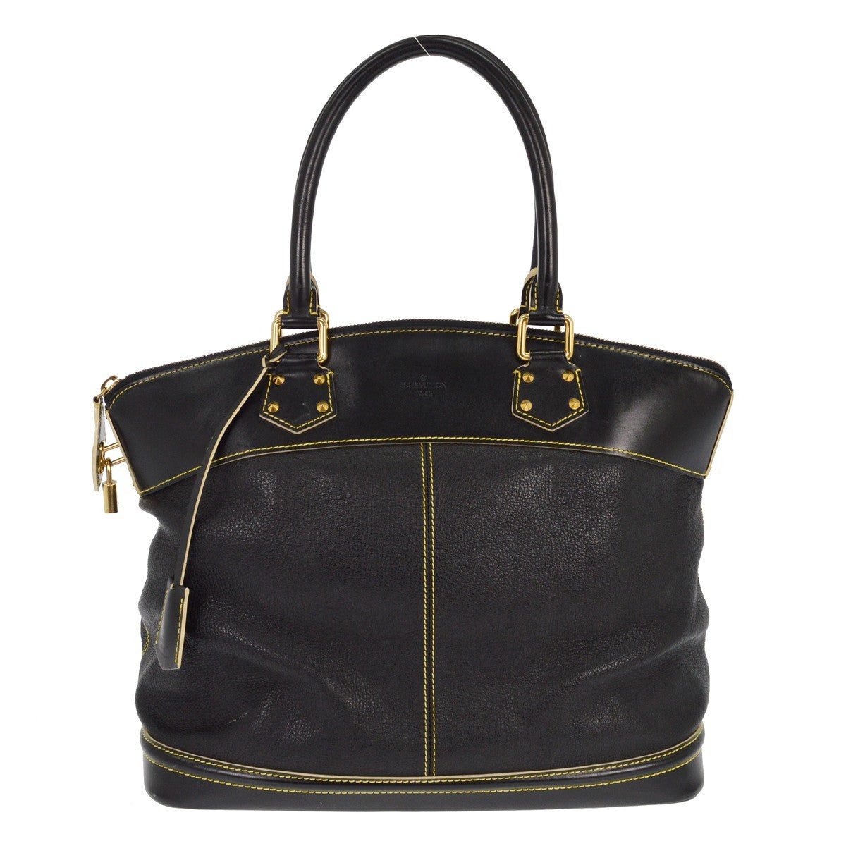 Louis Vuitton Suhali Lockit Handbag Leather, BLACK, LEATHER, Handbag
