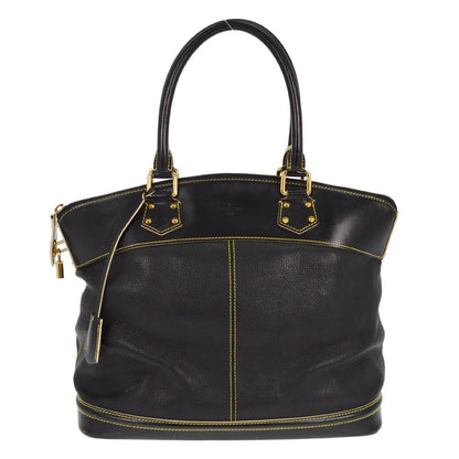 Louis Vuitton Suhali Lockit Handbag Leather, BLACK, LEATHER, Handbag