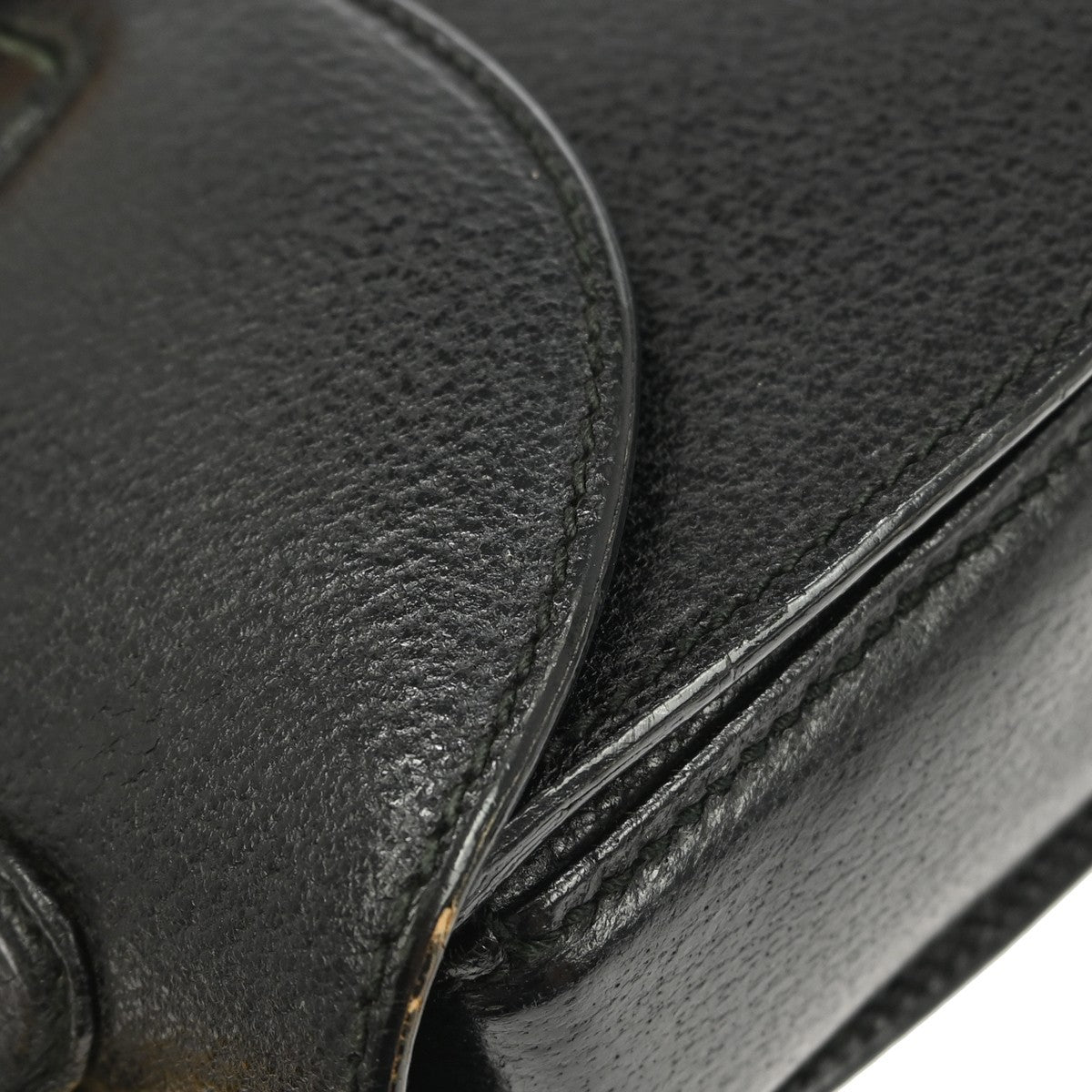 Gucci Vintage Convertible Bamboo Top Handle Bag Leather, BLACK, LEATHER, Handbag