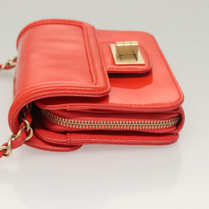 Chanel Reissue 2.55 Square Zip Around Card Holder Wallet Quilted Aged Calfskin, ORANGE, PATENT_LEATHER, Wallets