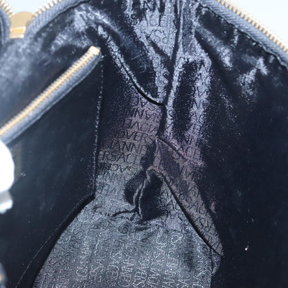 Versace Vanity Hand Bag Leather, BLACK, LEATHER, Handbag