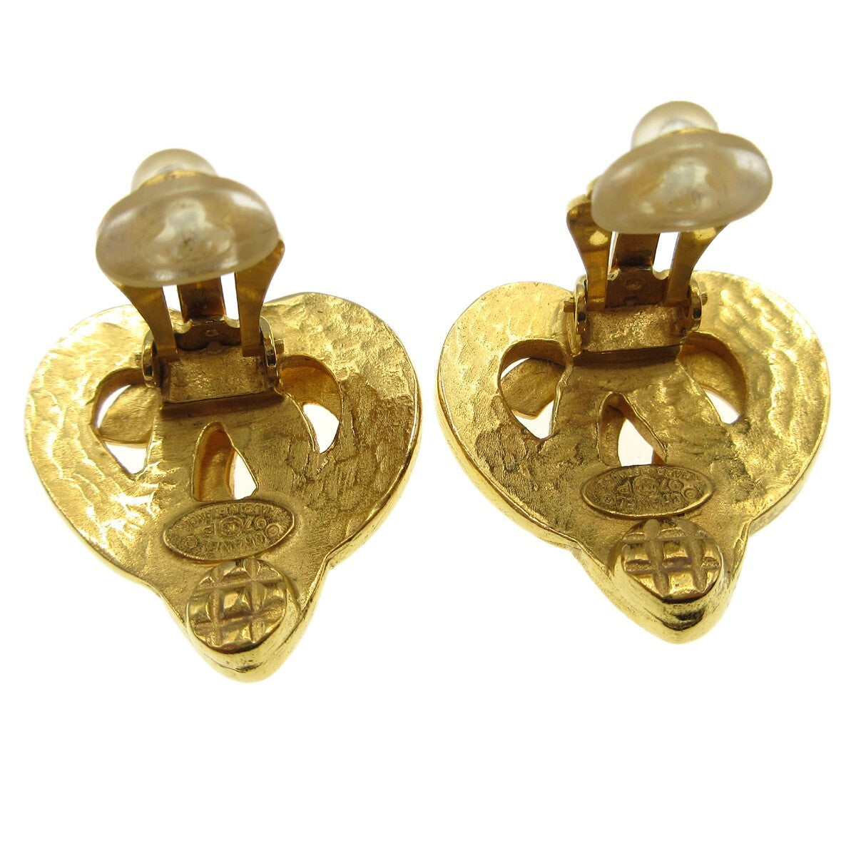 Chanel CC logo heart Gold-plated, GOLD, GOLD_PLATED, Earrings