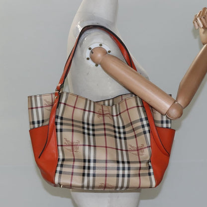 Burberry Canterbury Panels Tote Haymarket Coated Canvas and Leather, BEIGE, CANVAS, Tote bag