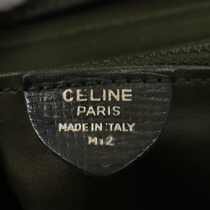 Celine Vintage Circle Logo Crossbody Bag Leather, KHAKI, LEATHER, Crossbody bag