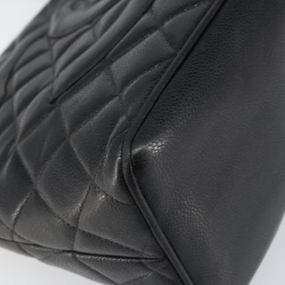 Chanel Medallion Tote Quilted Caviar, BLACK, LEATHER, Tote bag